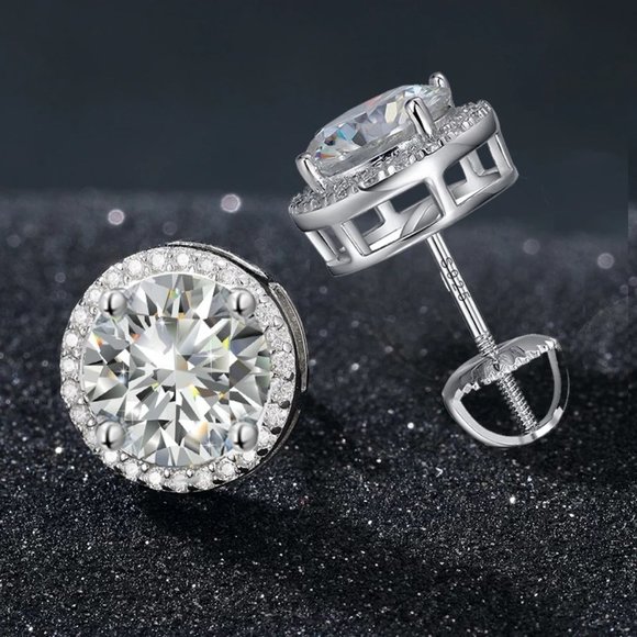Certified 4ct. t.w. Diamond Brilliant Cut Halo Screw Back Earrings - Picture 3 of 15